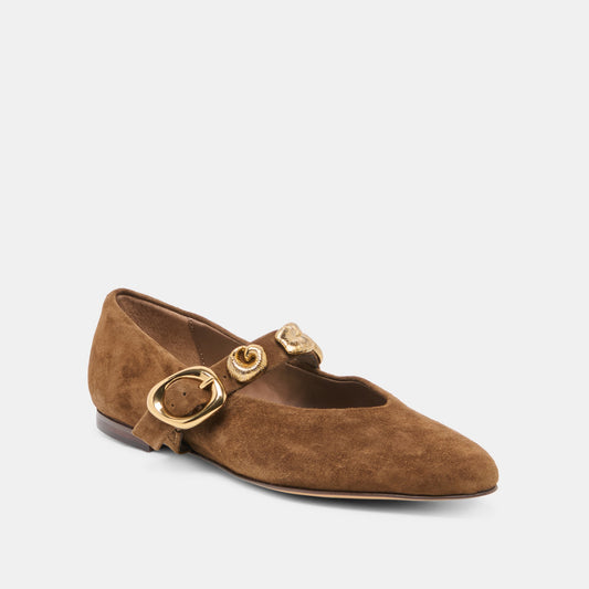 LOREE BALLET FLATS CHESTNUT SUEDE
