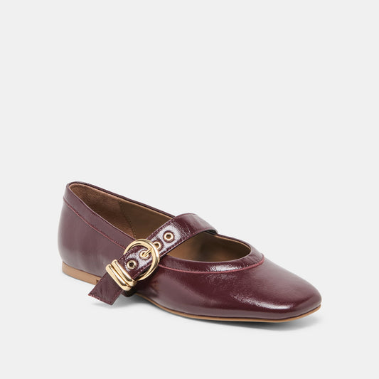 MIKEL BALLET FLATS PLUM LEATHER