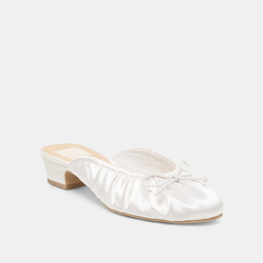 ARDENA SATIN HEELS TRUE WHITE SATIN