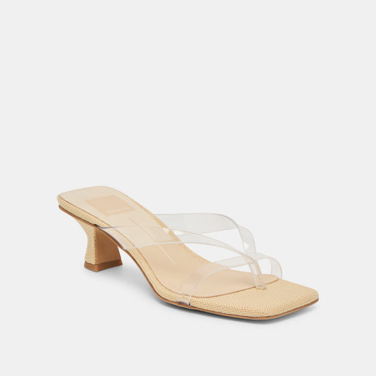 BREVEL VINYL WIDE HEELS CRYSTAL JELLY