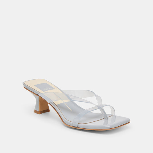 BREVEL VINYL WIDE HEELS DUSTY BLUE JELLY