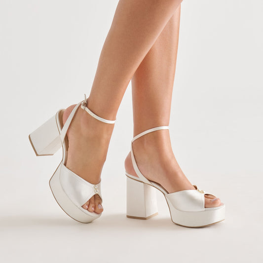 BRYLA HEELS WHITE SATIN