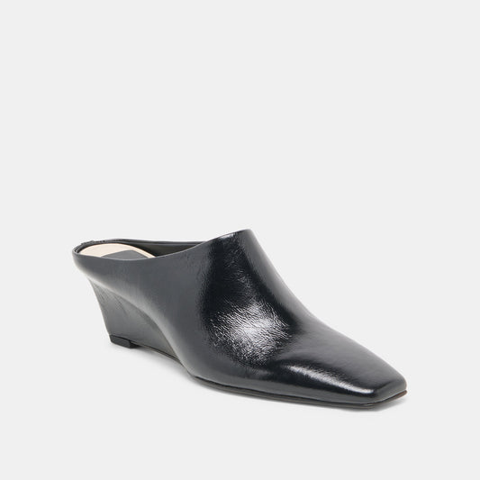 HILAH MULES MIDNIGHT CRINKLE PATENT