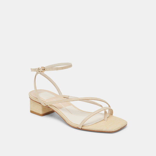 KARLOS WIDE SANDALS NATURAL WOVEN RAFFIA