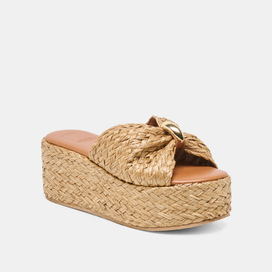 BARRIO WEDGES NATURAL RAFFIA