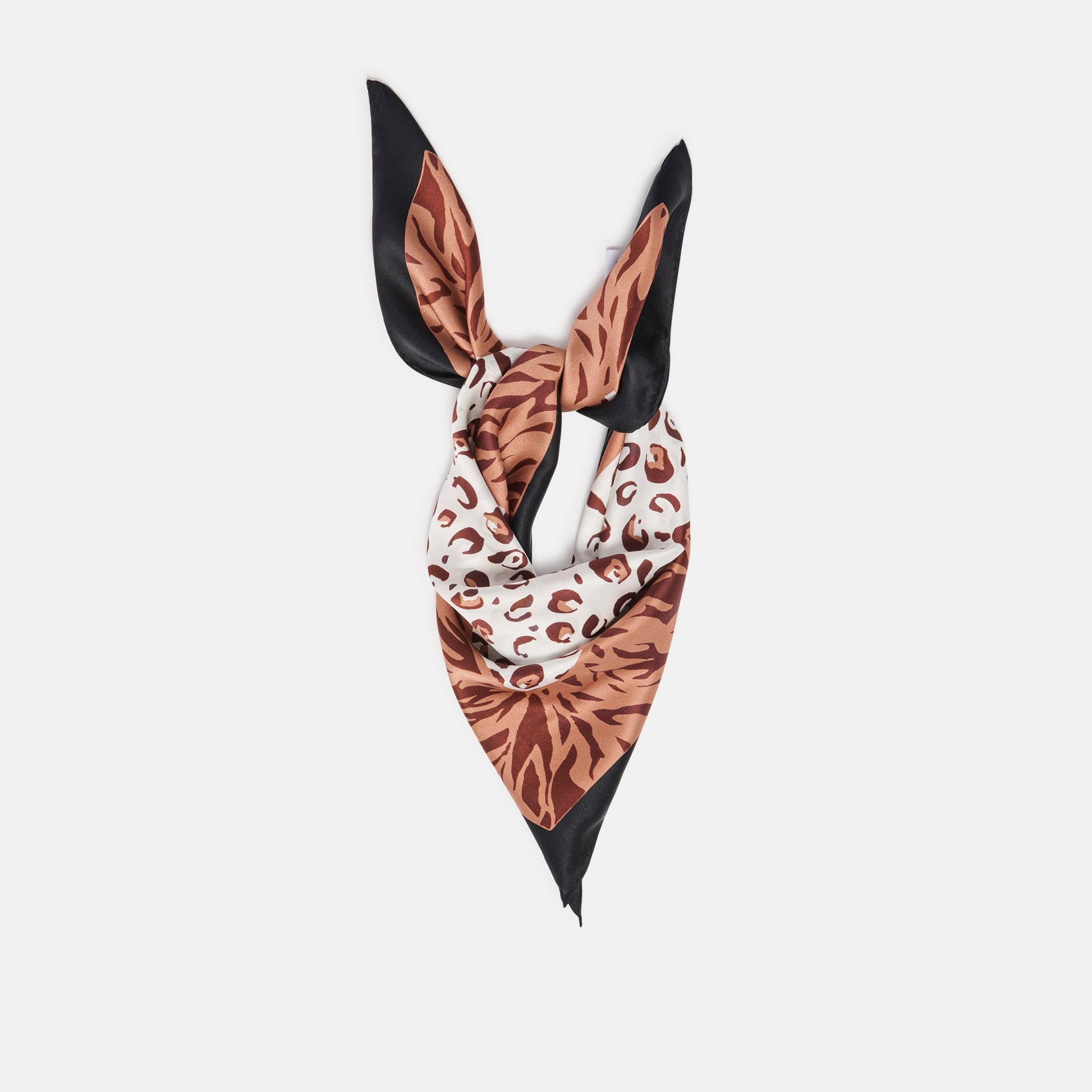 Animal Print Brown Multi Silk Scarf | Dolce Vita