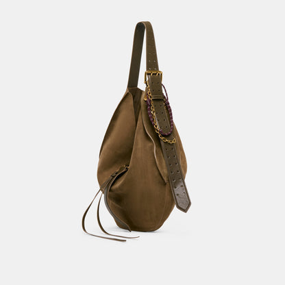 ROPE + CHAIN BAG CHARM BURGUNDY MULTI