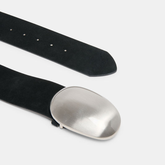 BUBBLE BUCKLE BELT BLACK NICKLE
