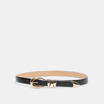 Mixed Metal Black Buckle Belt | Dolce Vita