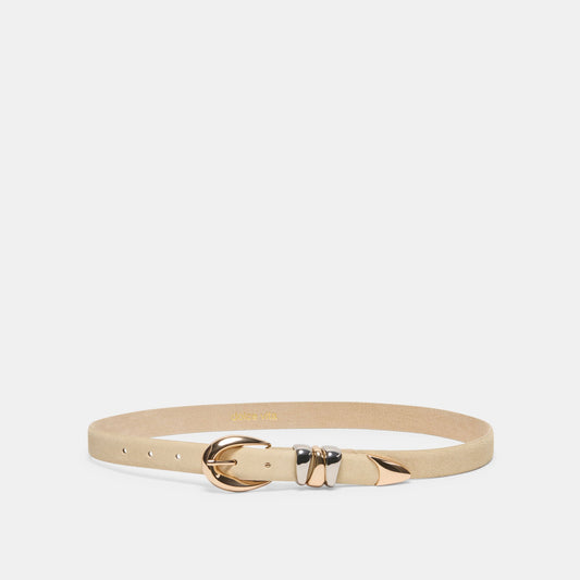 Mixed Metal Sand Suede Buckle Belt | Dolce Vita