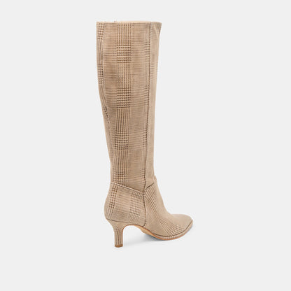ALDY BOOTS HERRINGBONE PRINTED SUEDE