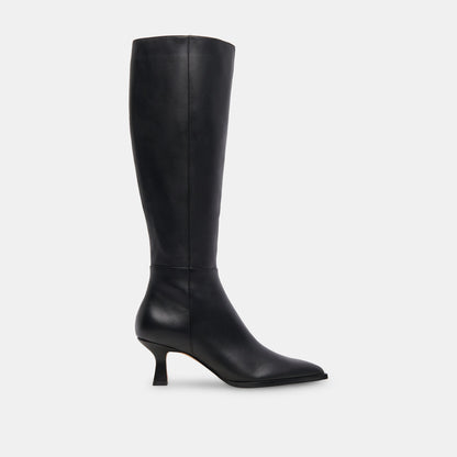 Auggie Wide Calf Boots | Black Leather Boots by Dolce Vita