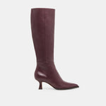 Auggie Wine Leather Wide Calf Boots | Dolce Vita