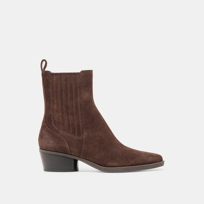 Faint H2O Waterproof Dk Brown Suede Booties | Dolce Vita