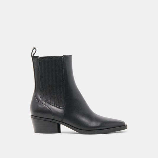 Faint H2O Waterproof Black Leather Booties | Dolce Vita