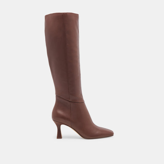 Gyra Extra Wide Calf Chocolate Boots | Leather Wide Calf Boots