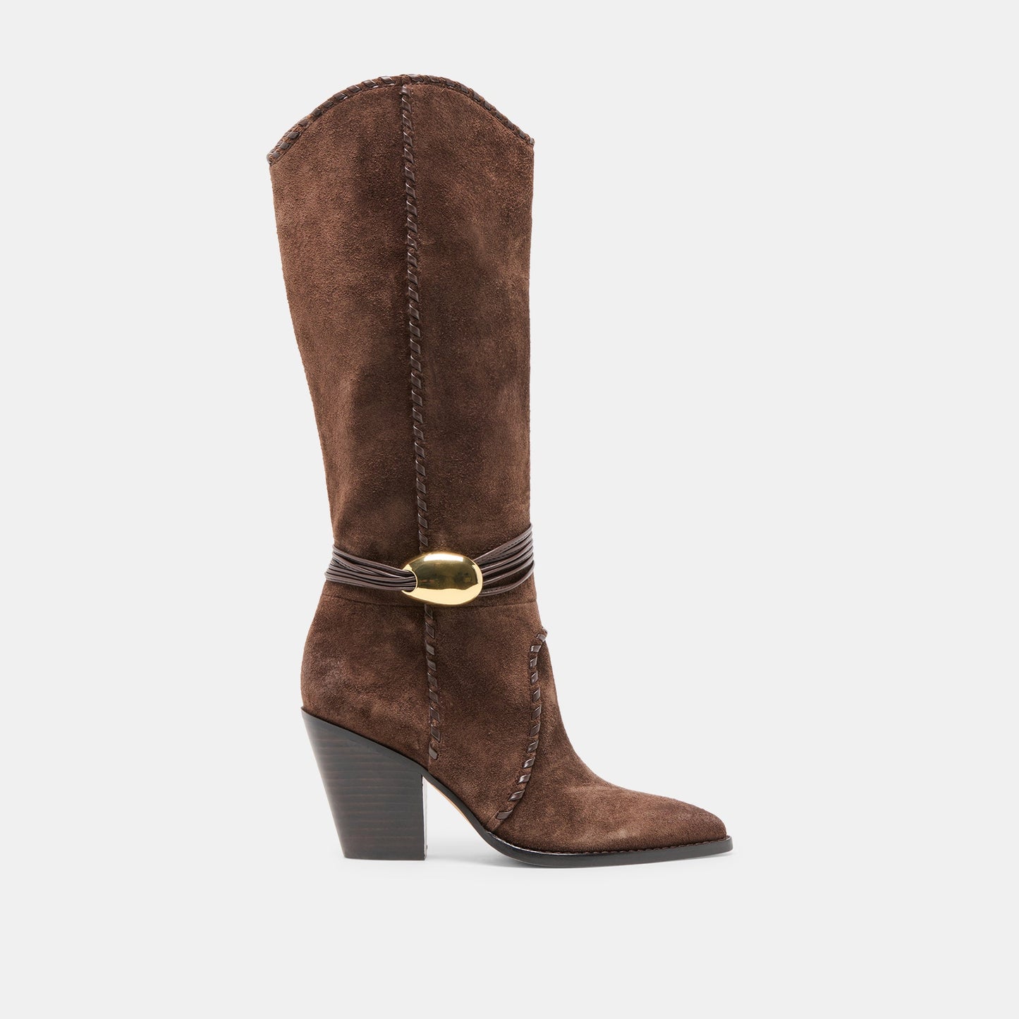Jody Dk Brown Suede Wide Calf Boots | Dolce Vita