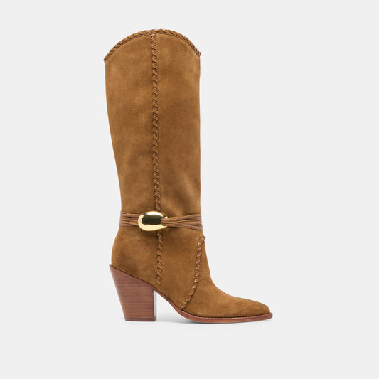 Jody Lt Brown Suede Wide Calf Boots | Dolce Vita