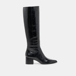 Kirson Black Leather Wide Calf Boots | Dolce Vita
