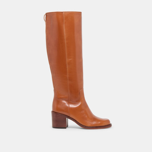 Lucyle Tan Leather Wide Calf Boots | Dolce Vita