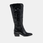 Mirla Black Leather Wide Calf Boots | Dolce Vita