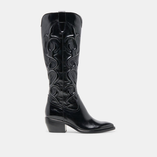 Mirla Black Leather Boots | Dolce Vita