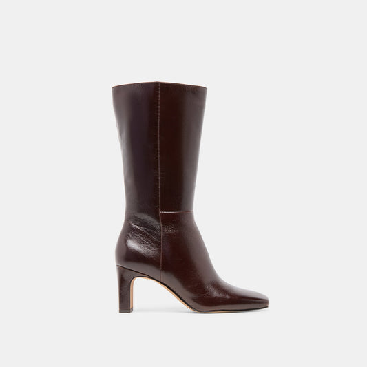 Riggs Wide Calf Chocolate Leather Boots | Dolce Vita