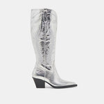 Ryatt Extra Wide Calf Silver Boots | Distressed Leather Boots