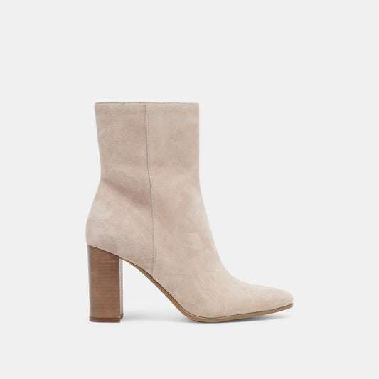 Suzy Wide Taupe Suede Booties | Dolce Vita