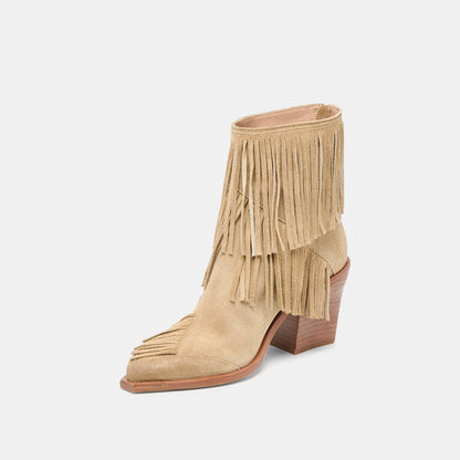 TOREY BOOTIES DK TAUPE SUEDE