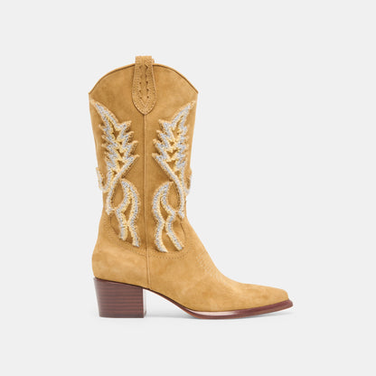 Vila Caramel Suede Boots | Dolce Vita