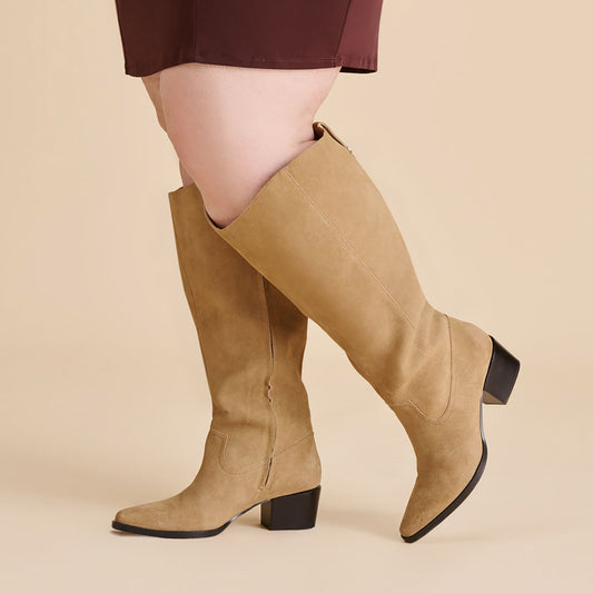 VIRONA H2O EXTRA WIDE CALF BOOTS DK TAUPE SUEDE