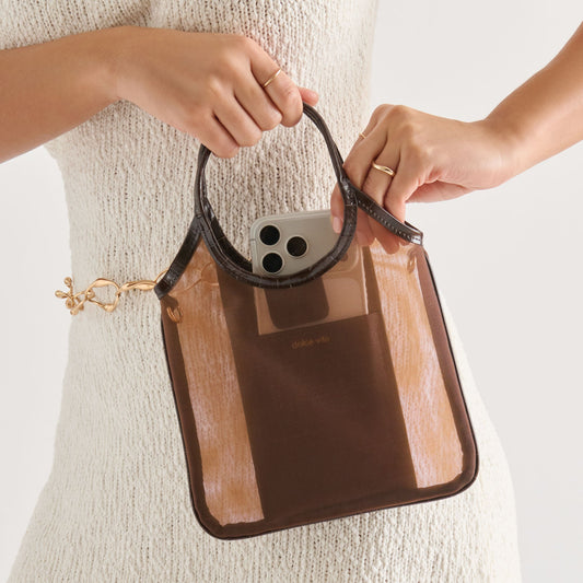 SYLVENE CROSSBODY CHOCOLATE MESH