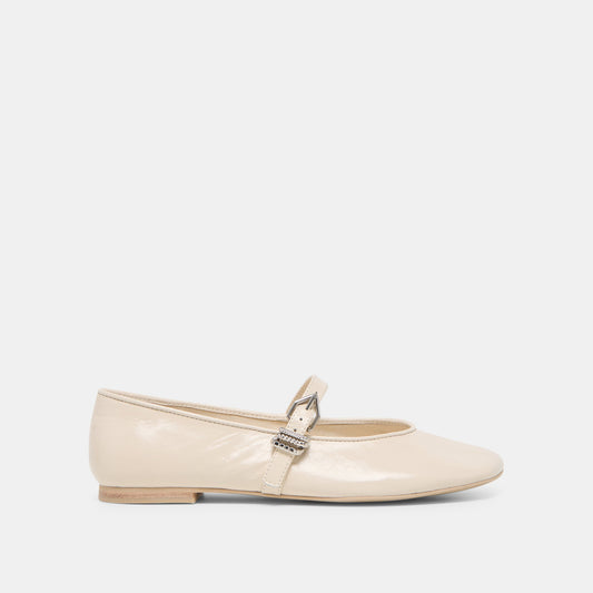 Alizza Creme Crinkle Patent Ballet Flats | Dolce Vita