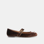 Gibsen Chocolate Velvet Ballet Flats | Dolce Vita