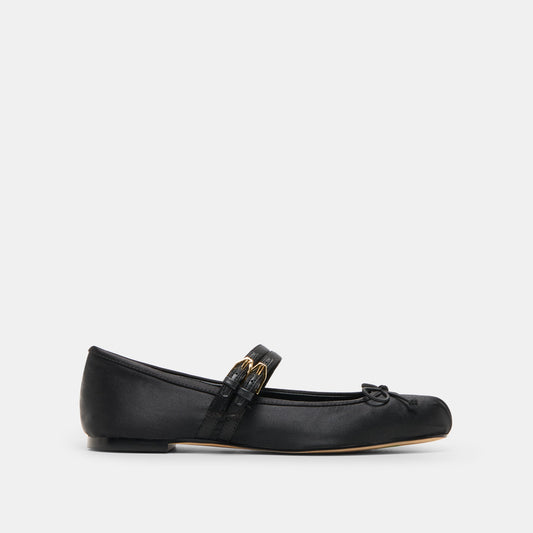 Gibsen Onyx Satin Ballet Flats | Dolce Vita