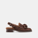 Hamlit Plush Dk Brown Suede Loafers | Dolce Vita