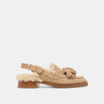 Hamlit Plush Dk Taupe Suede Loafers | Dolce Vita