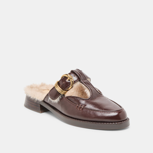 HARLAH PLUSH FLATS CHOCOLATE LEATHER