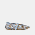 Mavin Rhinestone Blue Suede Ballet Flat | Dolce Vita