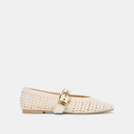 Mikel Creme Perforated Suede Ballet Flats | Dolce Vita