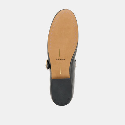 RELAN WIDE BALLET FLATS BLACK LEATHER