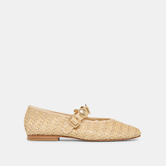 Relan Natural Cross Hatch Raffia Ballet Flats | Dolce Vita