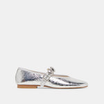 Relan Silver Distressed Leather Ballet Flats | Dolce Vita