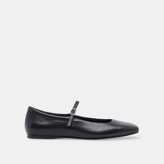 REYES Black Leather Mary-Jane Ballet Flats | Dolce Vita