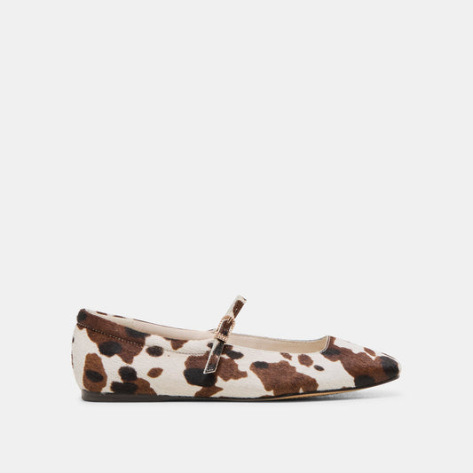 Reyes Cocoa Taurus Calf Hair Ballet Flats | Dolce Vita