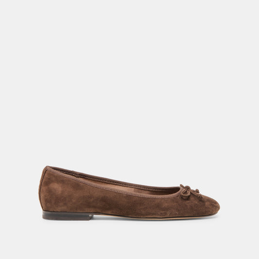 Ritla Dk Brown Suede Ballet Flats | Dolce Vita