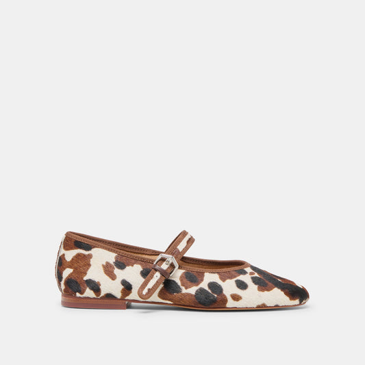 Roslyn Cocoa Taurus Calf Hair | Ballet Flats