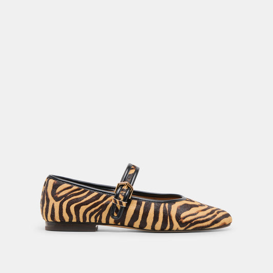 Roslyn Tiger Calf Hair Ballet Flats | Dolce Vita