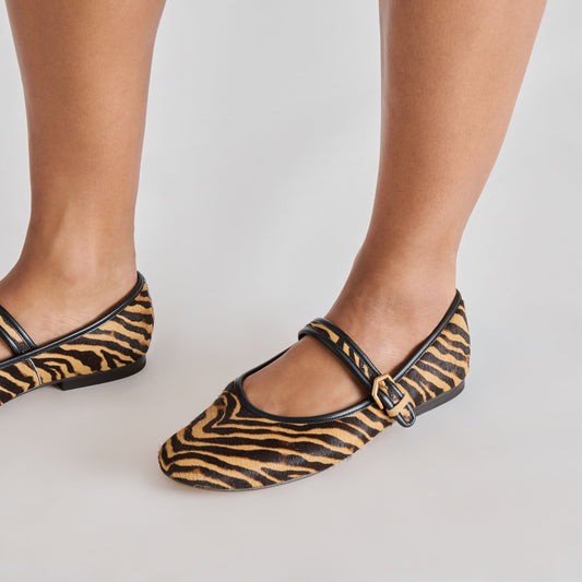 ROSLYN BALLET FLATS TIGER CALF HAIR